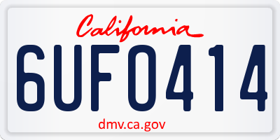 CA license plate 6UFO414