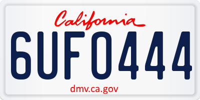 CA license plate 6UFO444