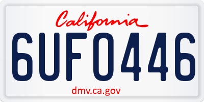 CA license plate 6UFO446