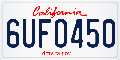 CA license plate 6UFO450