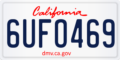 CA license plate 6UFO469