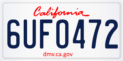 CA license plate 6UFO472