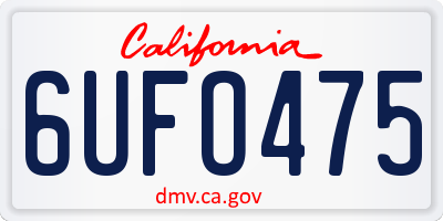 CA license plate 6UFO475