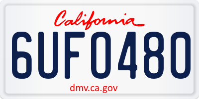 CA license plate 6UFO480