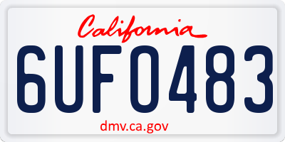 CA license plate 6UFO483
