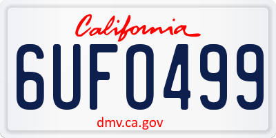 CA license plate 6UFO499