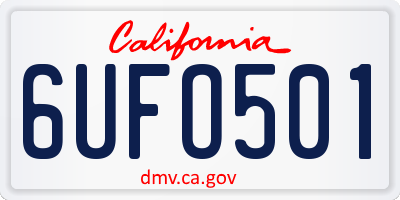 CA license plate 6UFO501