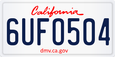 CA license plate 6UFO504