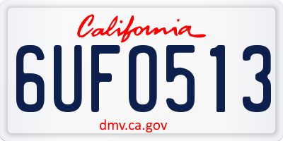 CA license plate 6UFO513