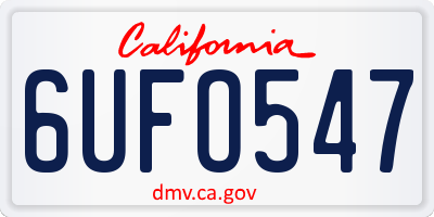 CA license plate 6UFO547