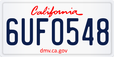 CA license plate 6UFO548
