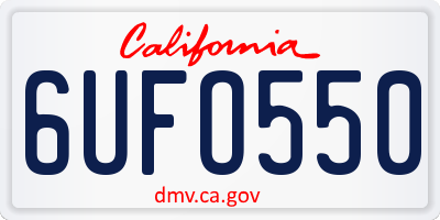 CA license plate 6UFO550