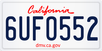 CA license plate 6UFO552