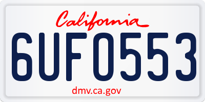 CA license plate 6UFO553
