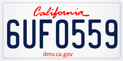 CA license plate 6UFO559