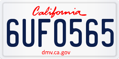 CA license plate 6UFO565