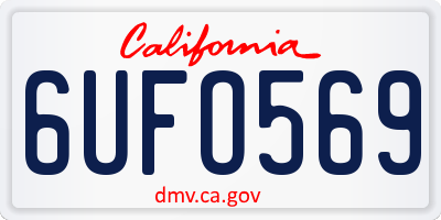 CA license plate 6UFO569