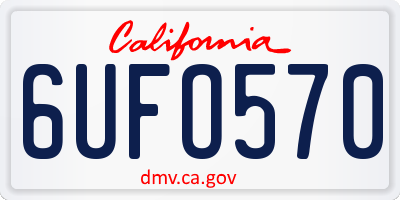 CA license plate 6UFO570