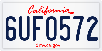 CA license plate 6UFO572
