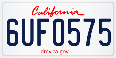 CA license plate 6UFO575