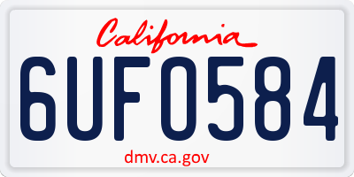 CA license plate 6UFO584