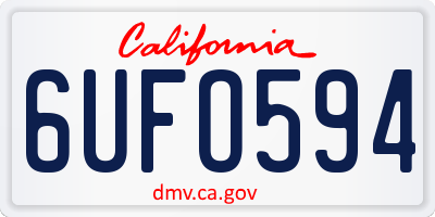 CA license plate 6UFO594