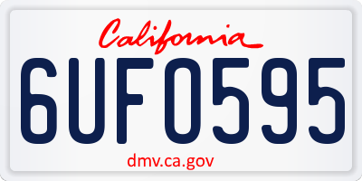 CA license plate 6UFO595