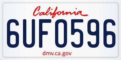 CA license plate 6UFO596