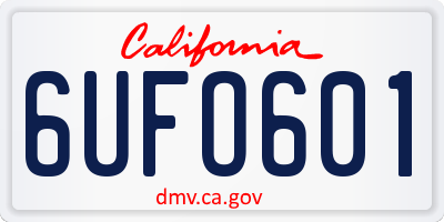 CA license plate 6UFO601