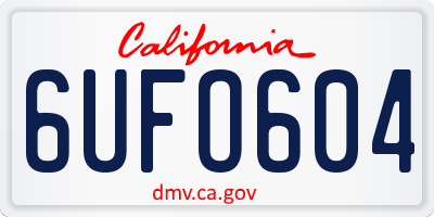CA license plate 6UFO604