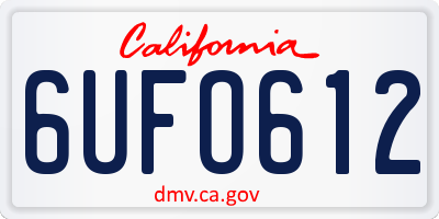CA license plate 6UFO612