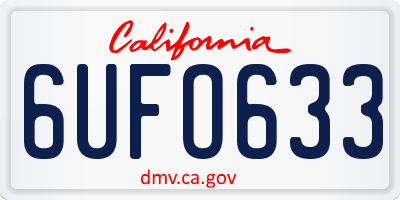 CA license plate 6UFO633