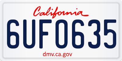 CA license plate 6UFO635