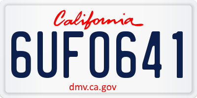 CA license plate 6UFO641