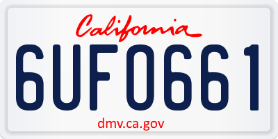 CA license plate 6UFO661
