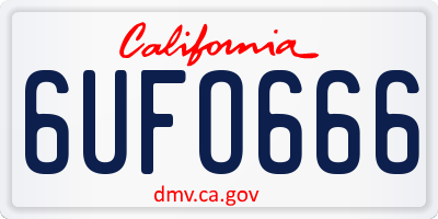 CA license plate 6UFO666