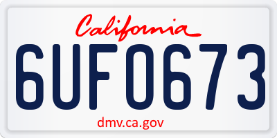 CA license plate 6UFO673