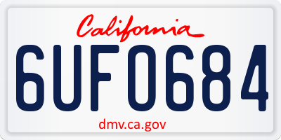 CA license plate 6UFO684