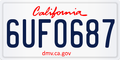 CA license plate 6UFO687