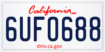CA license plate 6UFO688