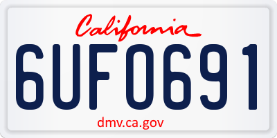 CA license plate 6UFO691