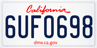 CA license plate 6UFO698