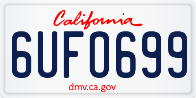 CA license plate 6UFO699