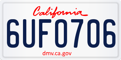 CA license plate 6UFO706