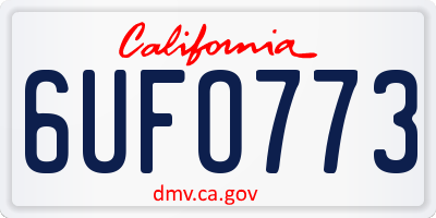 CA license plate 6UFO773