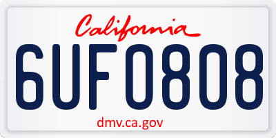CA license plate 6UFO808