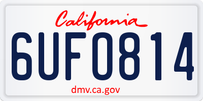 CA license plate 6UFO814