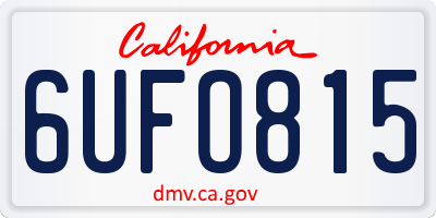 CA license plate 6UFO815
