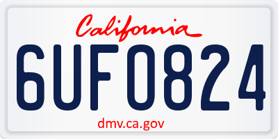 CA license plate 6UFO824