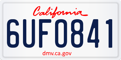 CA license plate 6UFO841